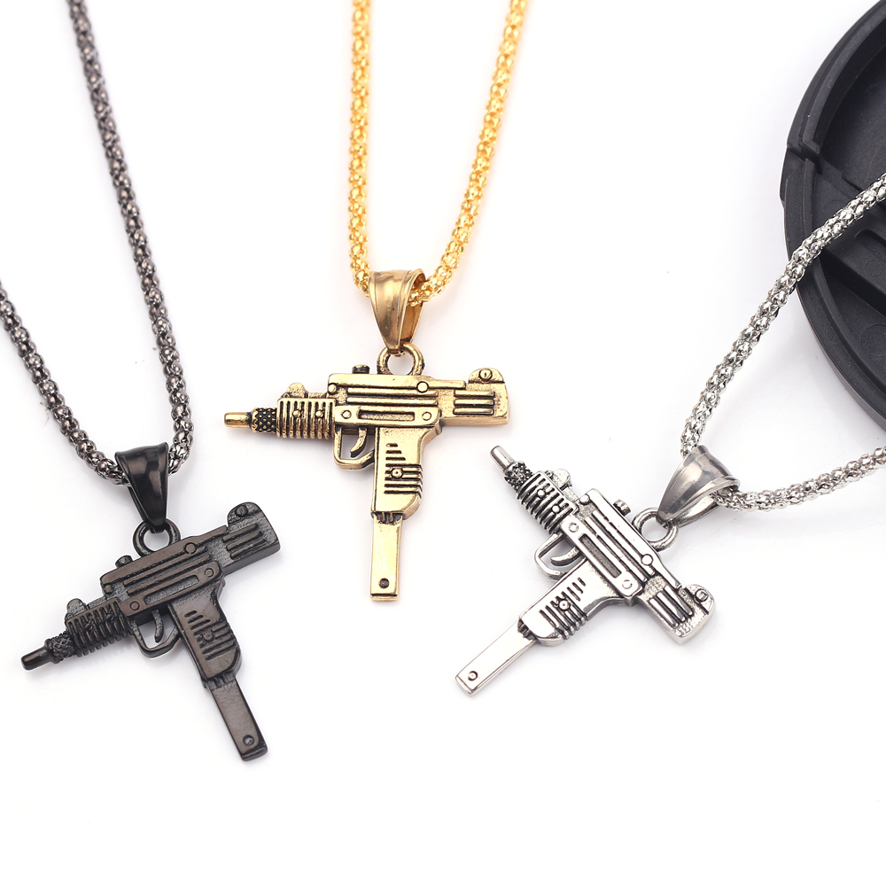 Street Fashion Necklace - Punk Uzi Pistol Machine Gun Necklace