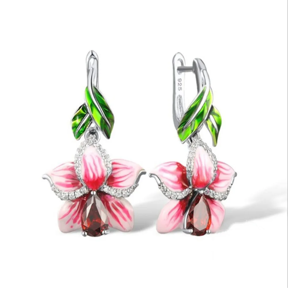 Street Fashion Earrings - Light Luxury Niche Flower Zirconia Necklace