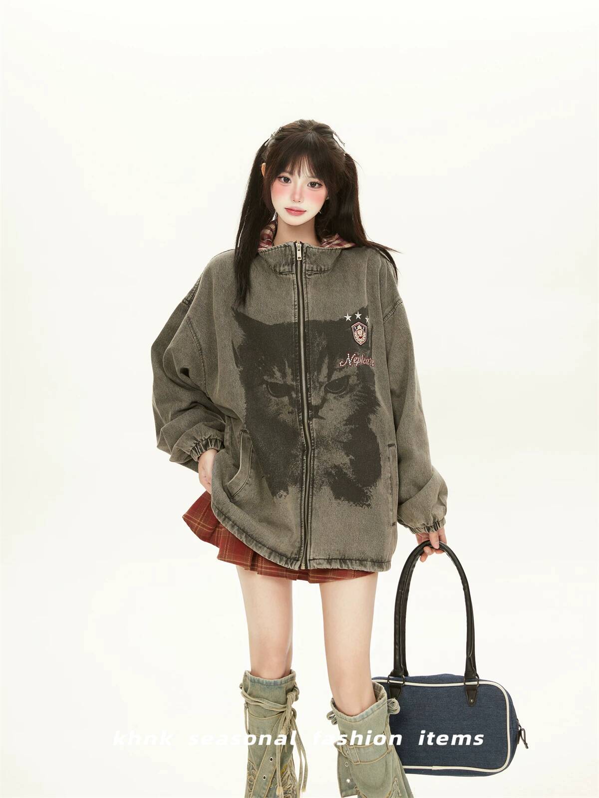 Fashion Street Cat - Women Denim Jacket 2026 Autumn Women