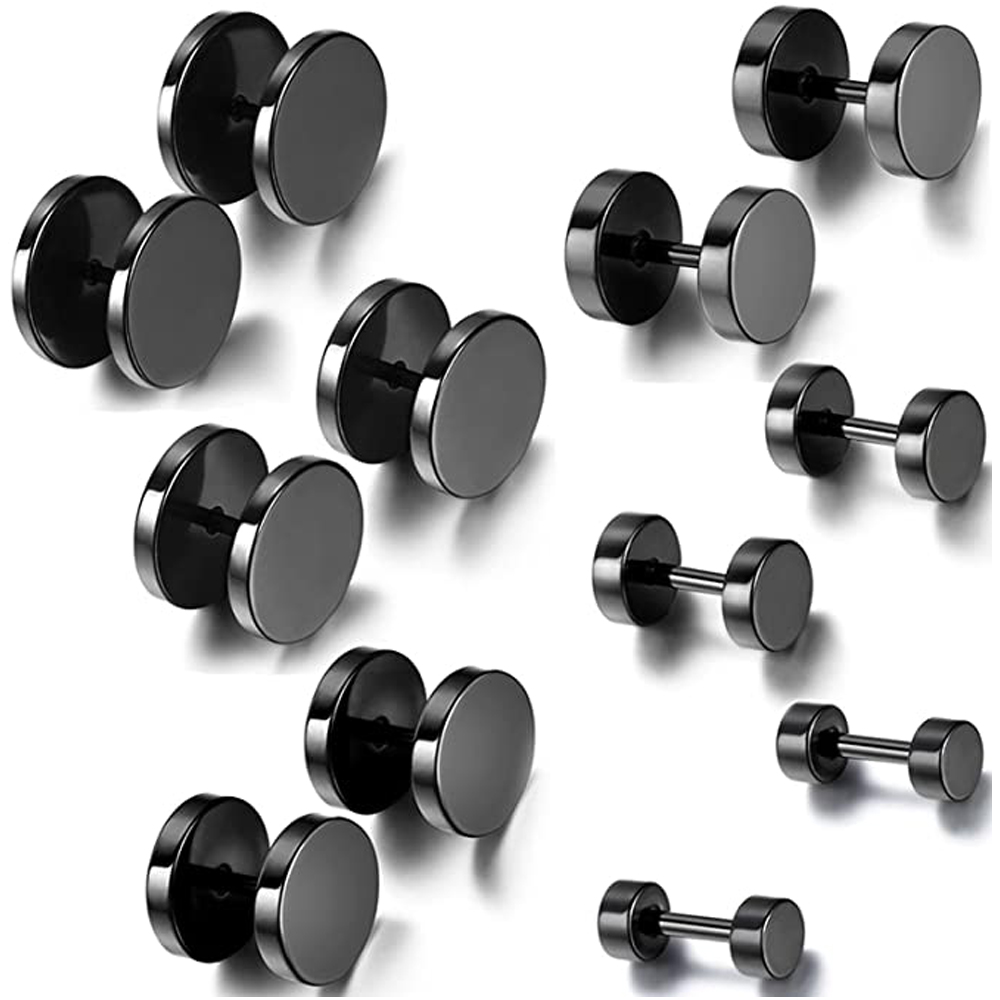 Street Fashion Earrings - 2 Piece Punk Stainless Steel Screw