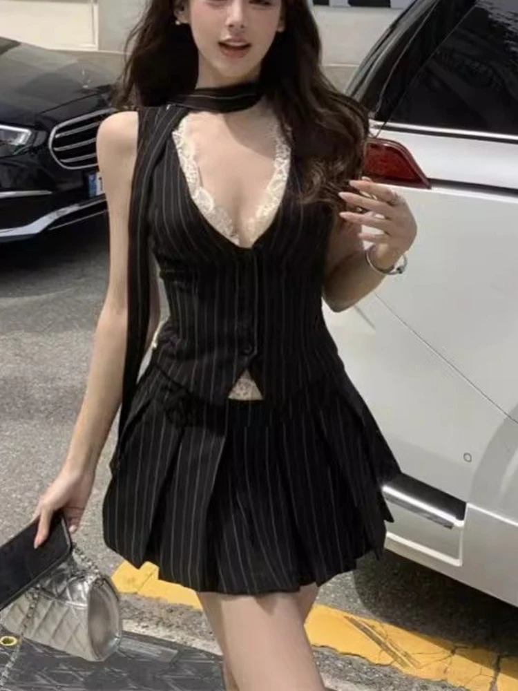 Street Fashion Necklace - Sexy Lace Retro 2 Pieece Set