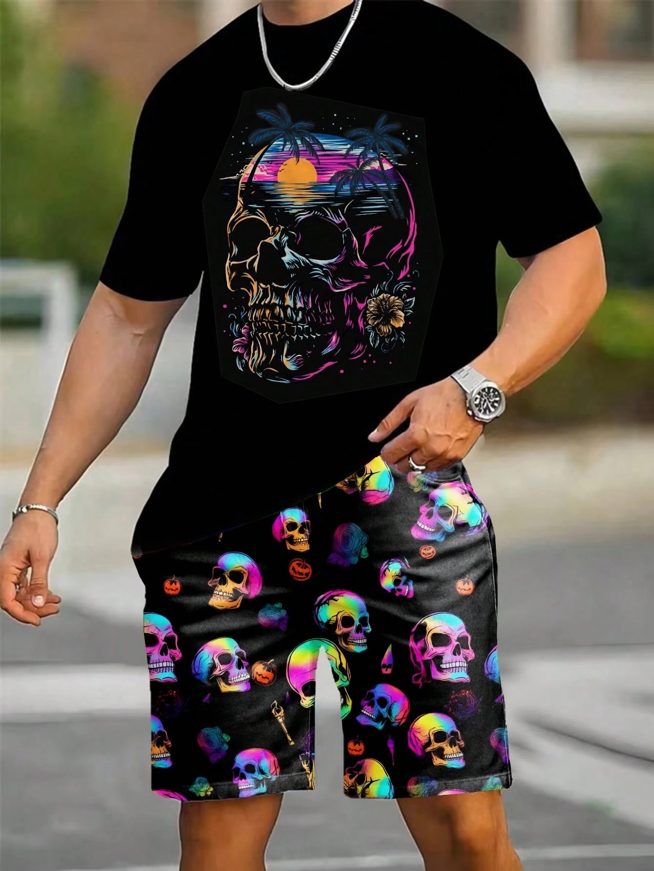 Street Fashion For 2026 - 2026 Summer New Men's Short-Sleeved Shorts