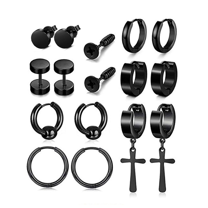 1 PC Men Punk Stainless Titani - Street Fashion Earrings review and price