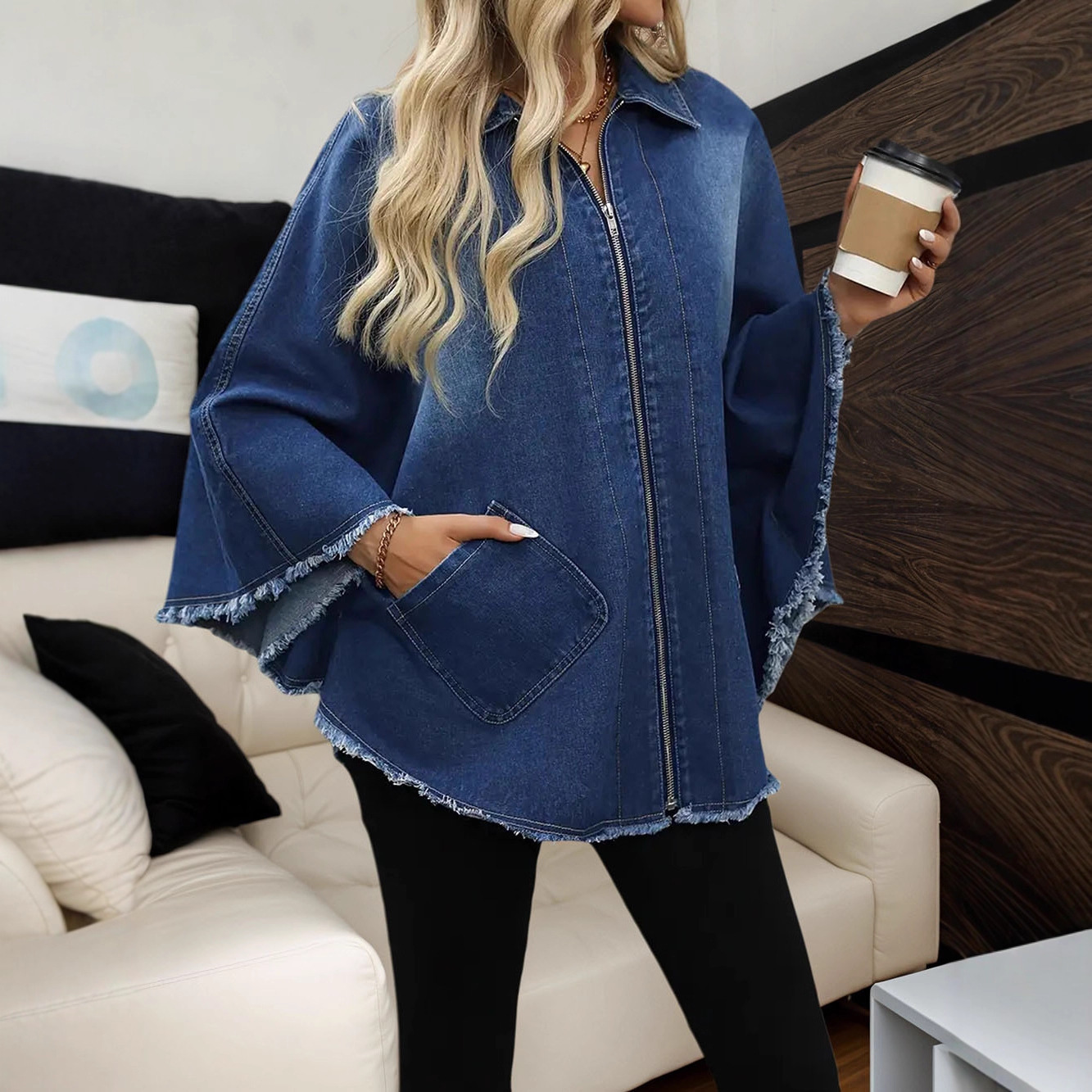 Plus Size Zipper Jean Jacket W - Street Fashion Winter 2025 review and price