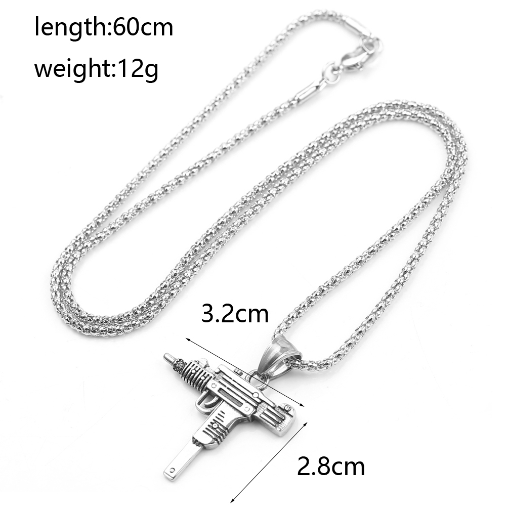 Punk Uzi Pistol Machine Gun Ne - Street Fashion Necklace review and price