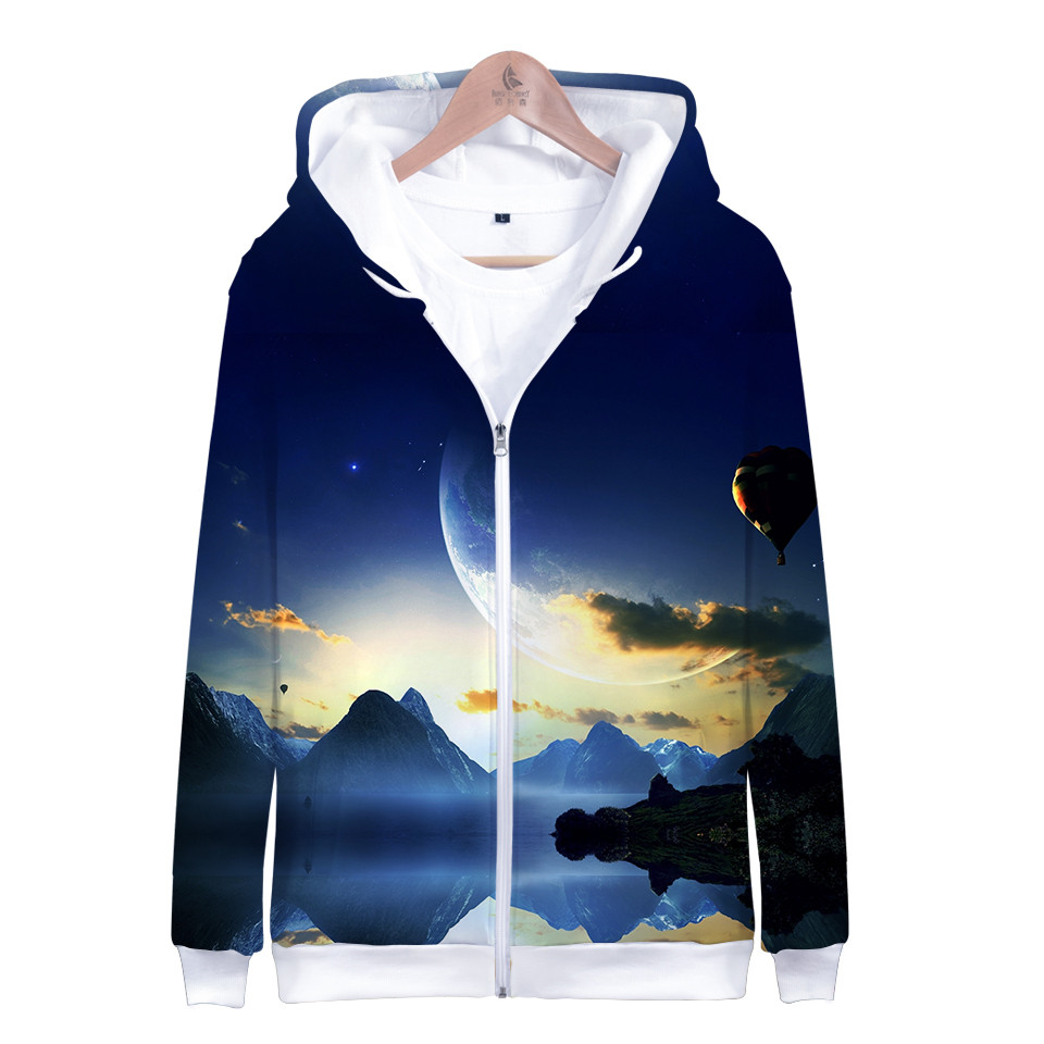 Coat Star Space Galaxy Hooded  - Street Fashion Zip Up Hoodie review and price