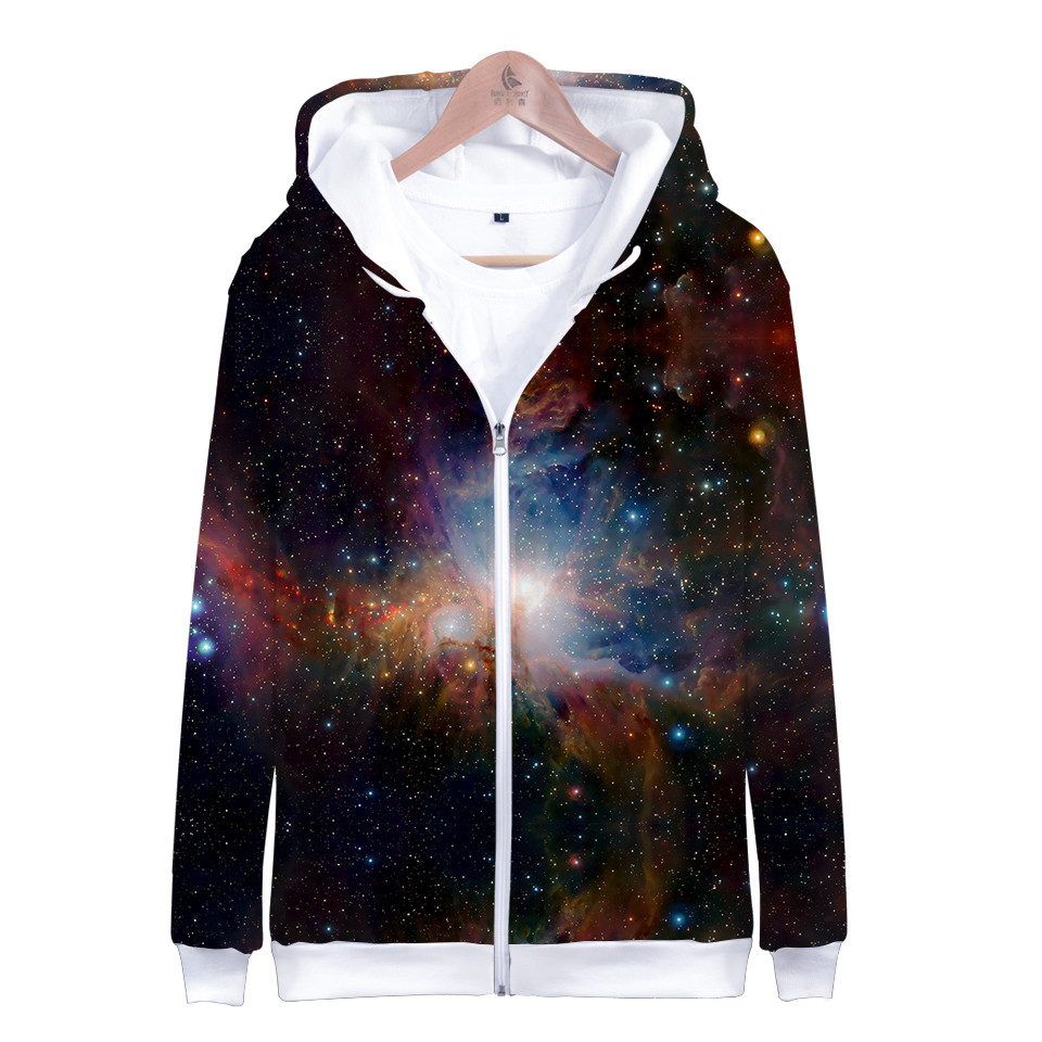Coat Star Space Galaxy Hooded  - Street Fashion Zip Up Hoodie review and price