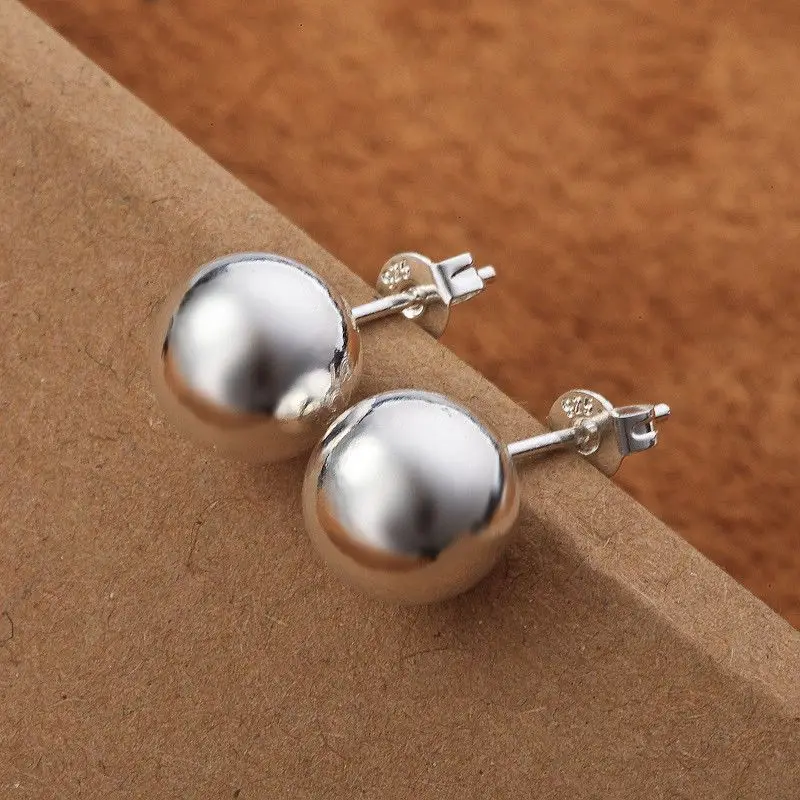 925 Sterling Silver classic 8m - Street Fashion Earrings review and price