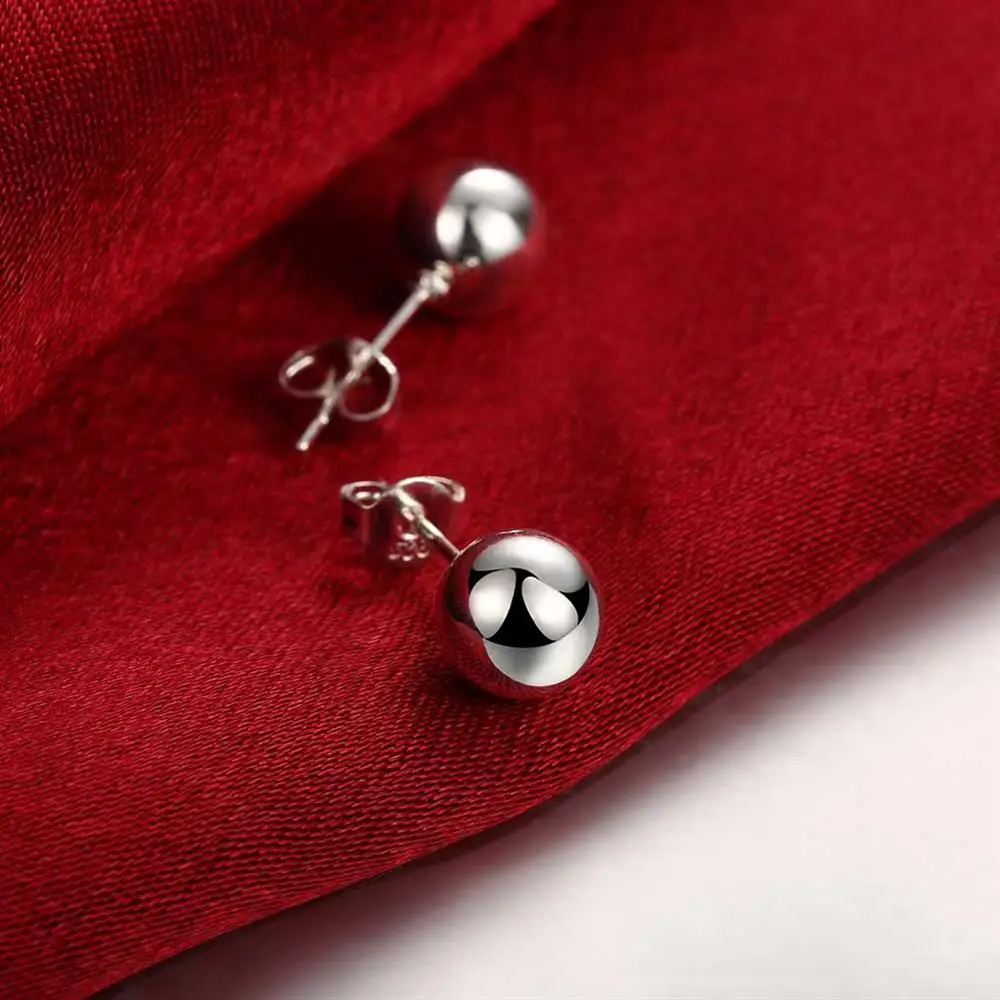 925 Sterling Silver classic 8m - Street Fashion Earrings review and price