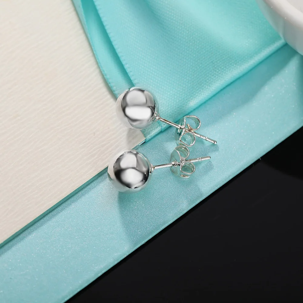 925 Sterling Silver classic 8m - Street Fashion Earrings review and price