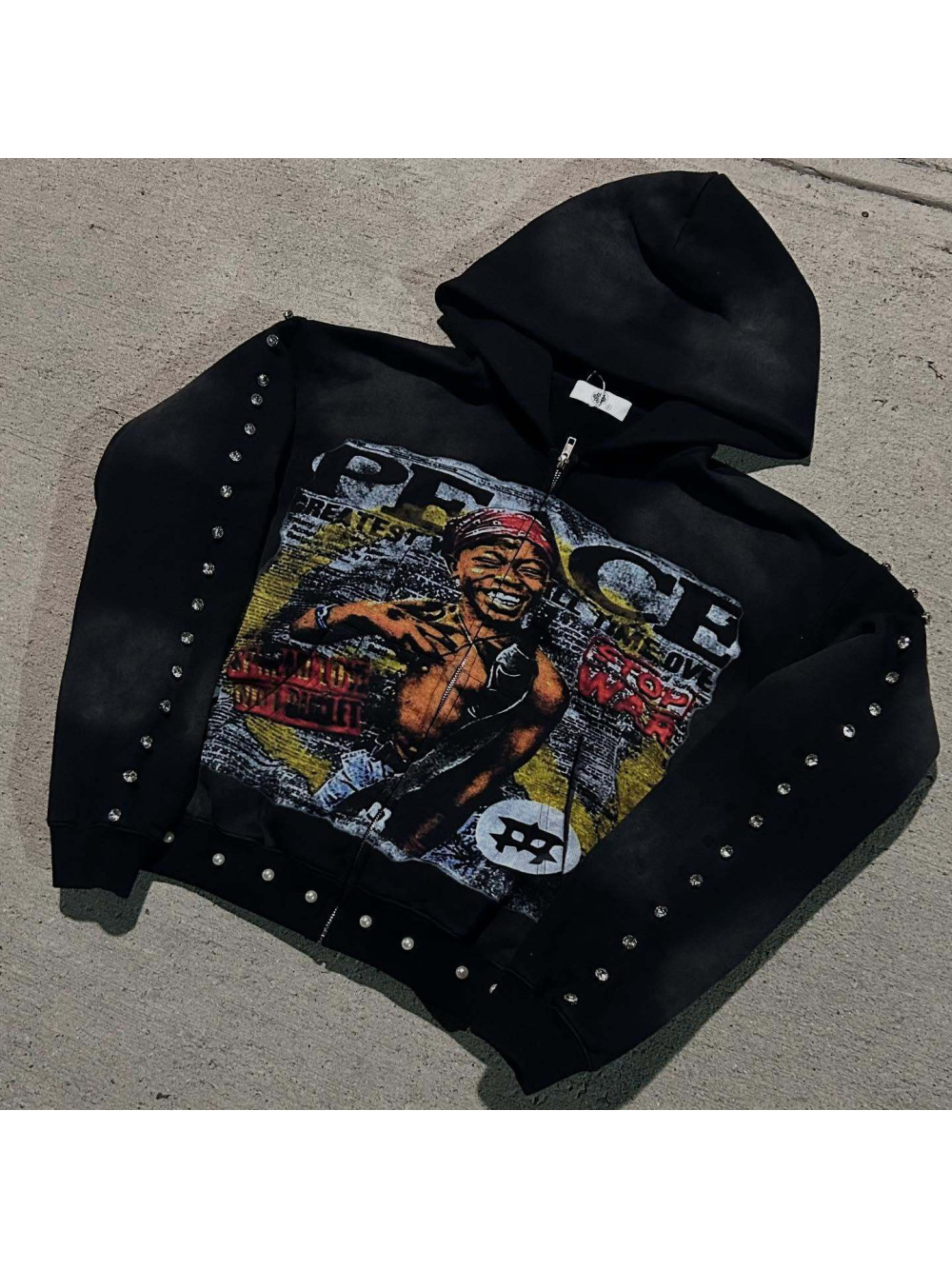 2026 new American hip-hop loos - Street Fashion Zip Up Hoodie review and price