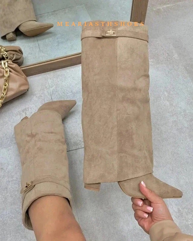 Women's Chunky Heel Knee High  - Street Fashion Winter 2025 review and price