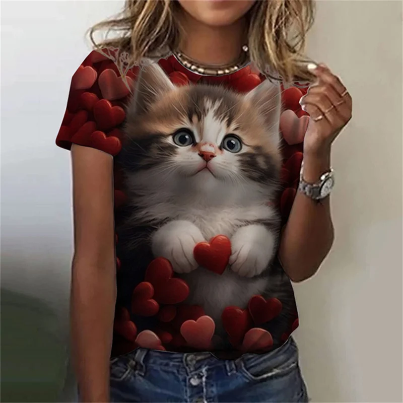 Fashion Women's T-shirt 3D Pri - Fashion Street Cat review and price