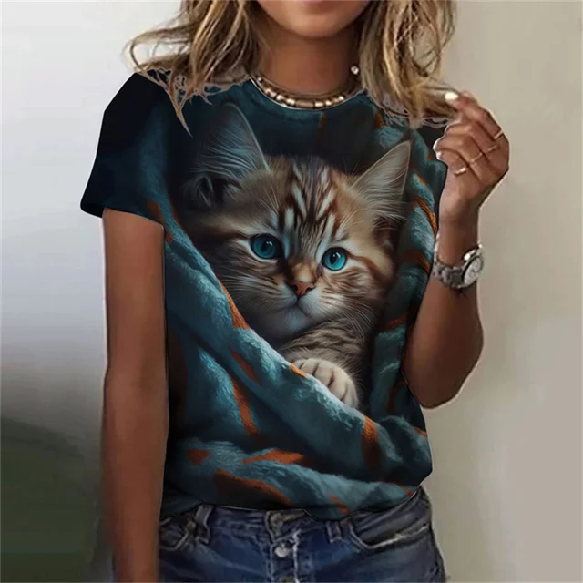 Fashion Women's T-shirt 3D Pri - Fashion Street Cat review and price