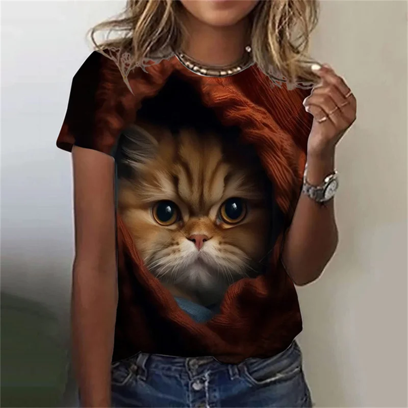 Fashion Women's T-shirt 3D Pri - Fashion Street Cat review and price