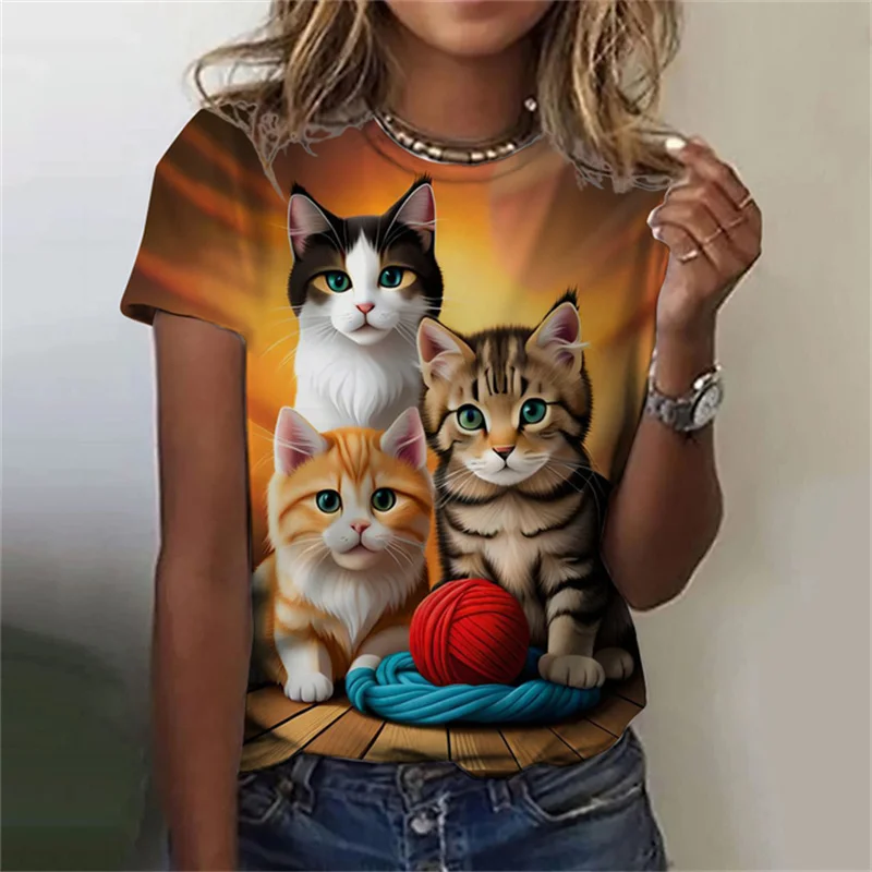 Fashion Women's T-shirt 3D Pri - Fashion Street Cat review and price