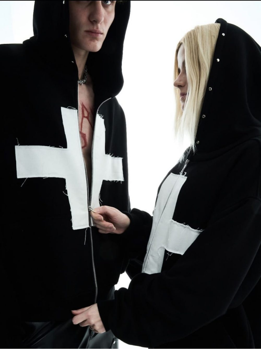2026 New Y2K Dark Cross Hooded - Street Fashion Zip Up Hoodie review and price
