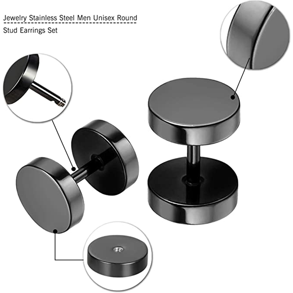 2 Piece Punk Stainless Steel S - Street Fashion Earrings review and price