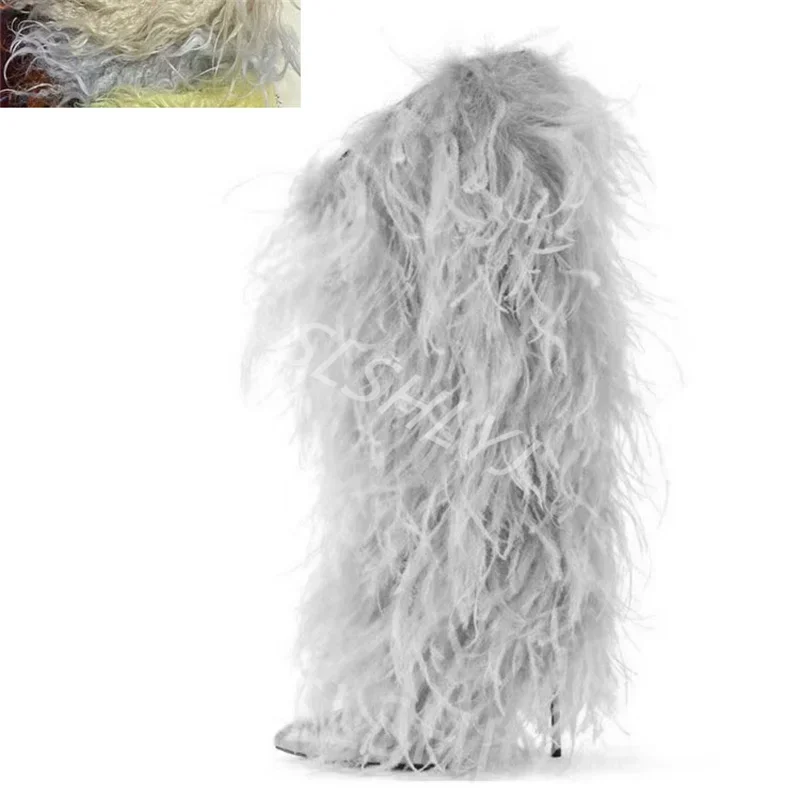 Imitation Wool Knee High Boots - Street Fashion Magazines review and price