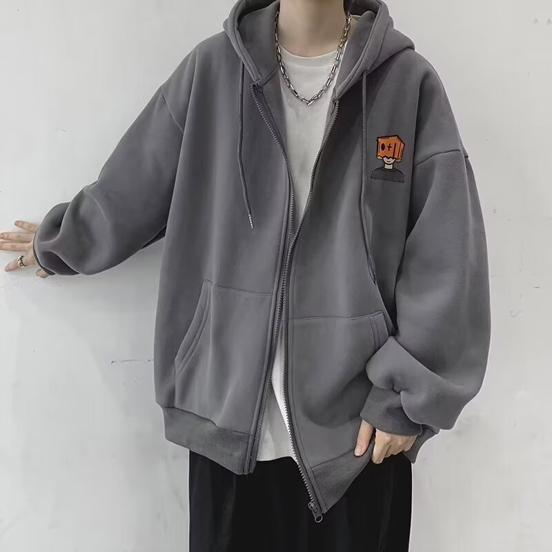 High Street Hoodie Men Solid C - Street Fashion Zip Up Hoodie review and price