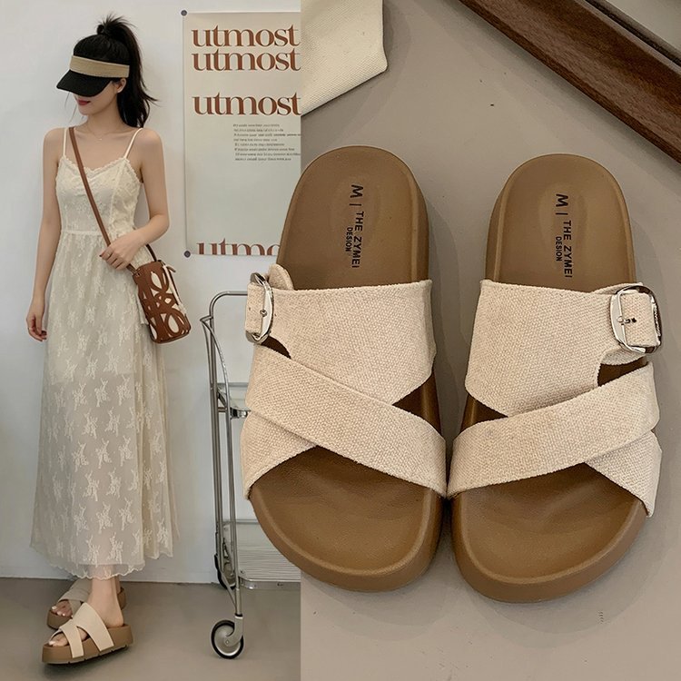 Thick Heel Fashion Cross Band  - Street Fashion For 2026 review and price