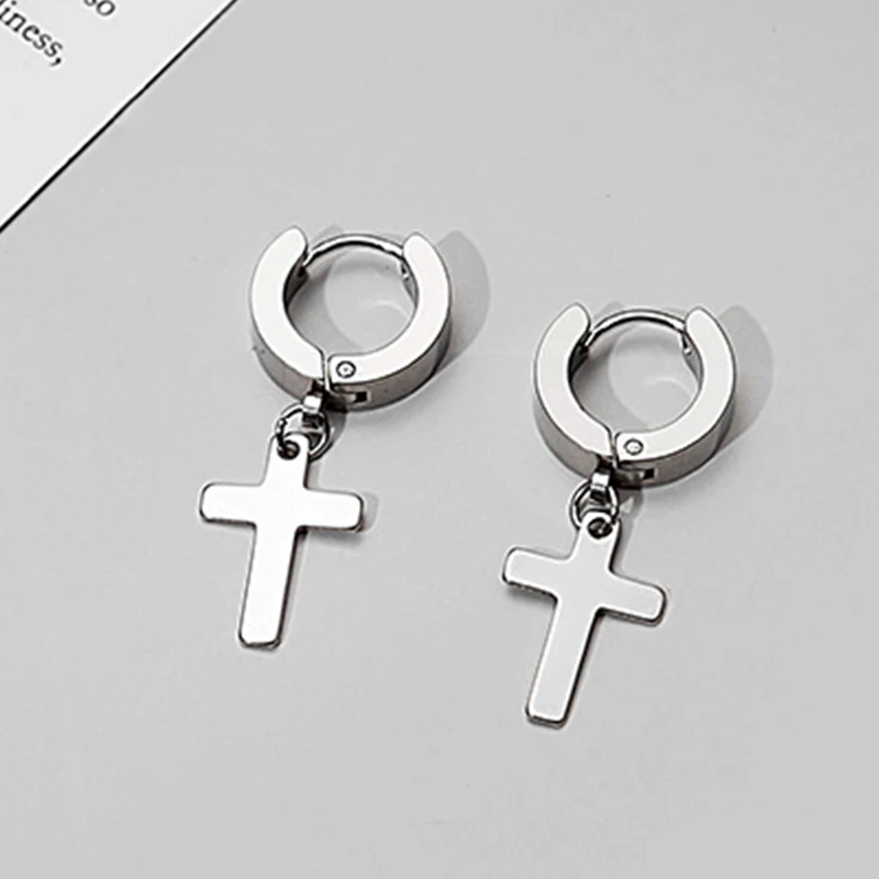 4 Pairs Punk Steel-color Stain - Street Fashion Earrings review and price