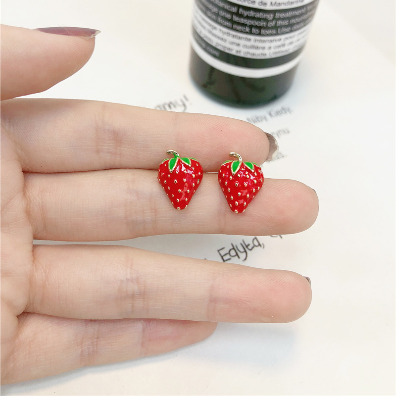 Acrylic Strawberry Earrings Fa - Street Fashion Earrings review and price