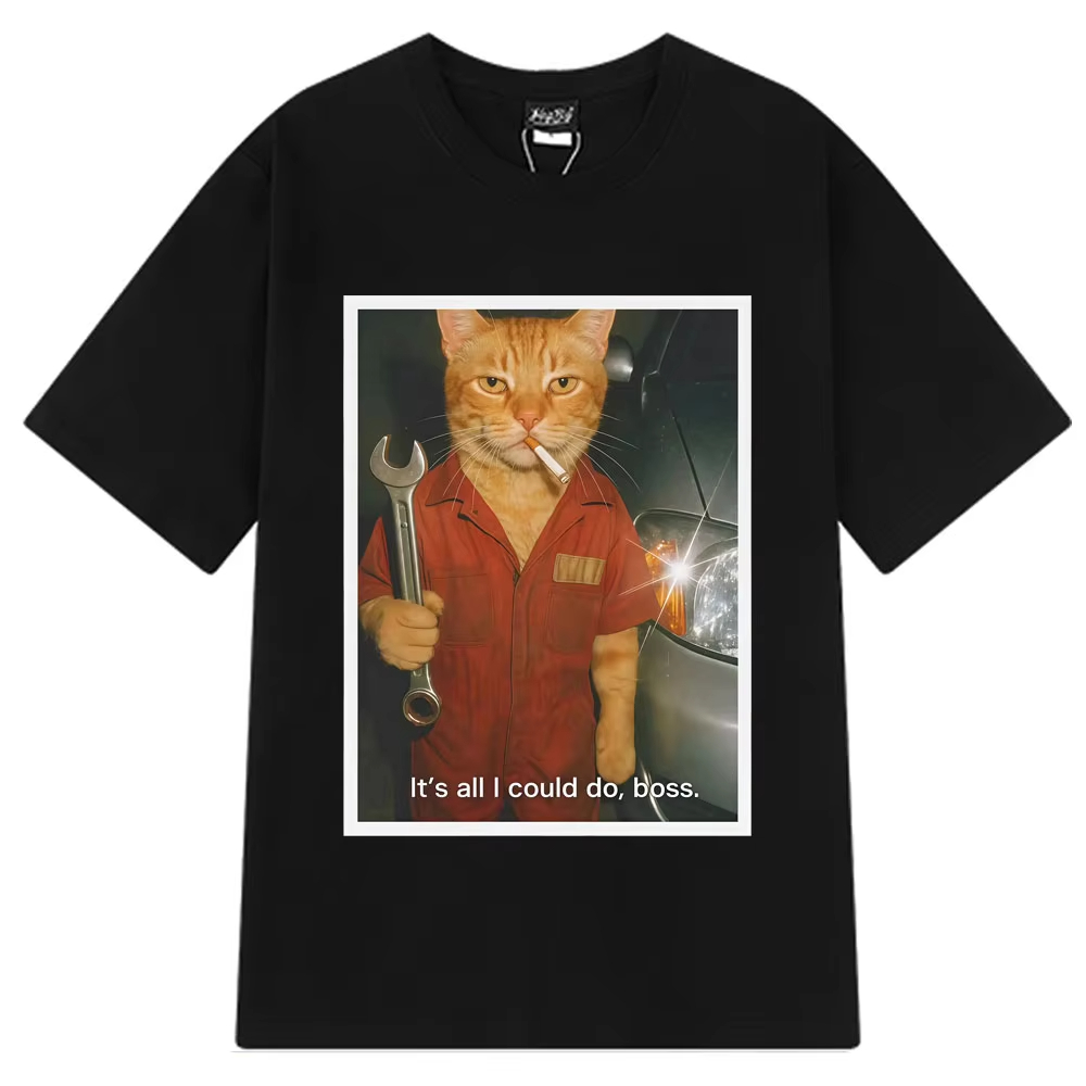 Funny Cat Mechanical Fans T-sh - Fashion Street Cat review and price