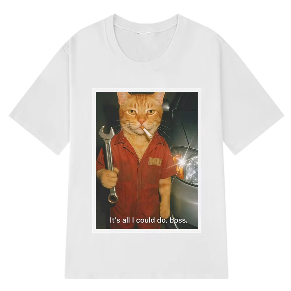 Funny Cat Mechanical Fans T-sh - Fashion Street Cat review and price