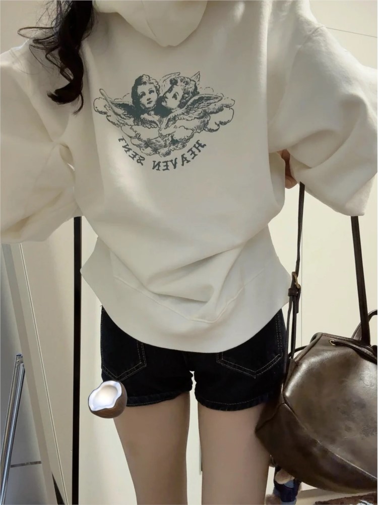 White Vintage Zip-up Hoodies W - Street Fashion Zip Up Hoodie review and price