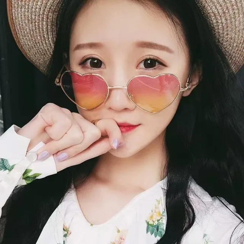 Fashion Heart Shaped Metal Sun - Street Fashion Vintage review and price