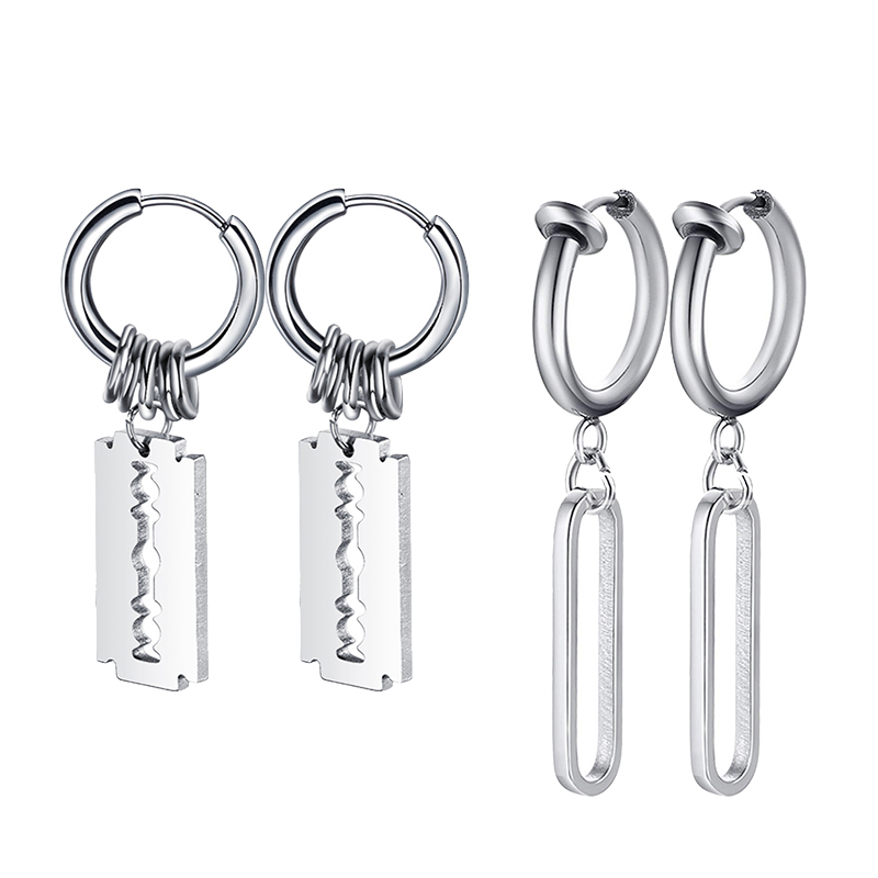 Fashion Stainless Steel Blade  - Street Fashion Earrings review and price