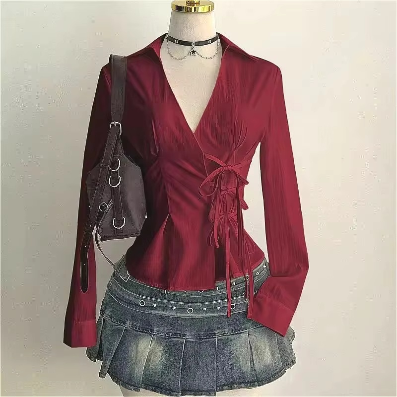 Fashion Long-sleeved Blouses S - Street Fashion Necklace review and price