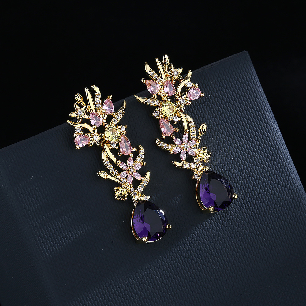 Exaggerated atmosphere zircon  - Street Fashion Earrings review and price