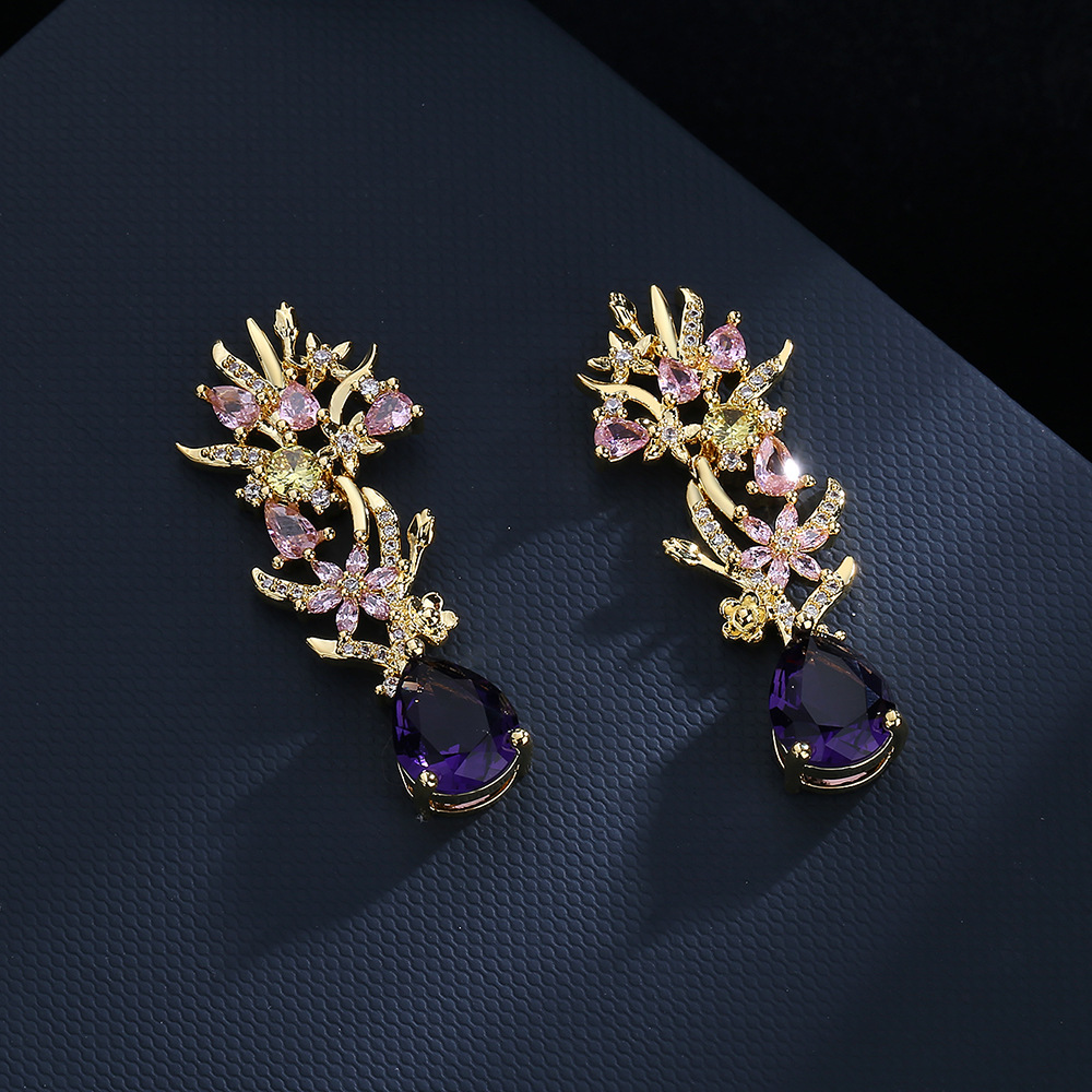 Exaggerated atmosphere zircon  - Street Fashion Earrings review and price