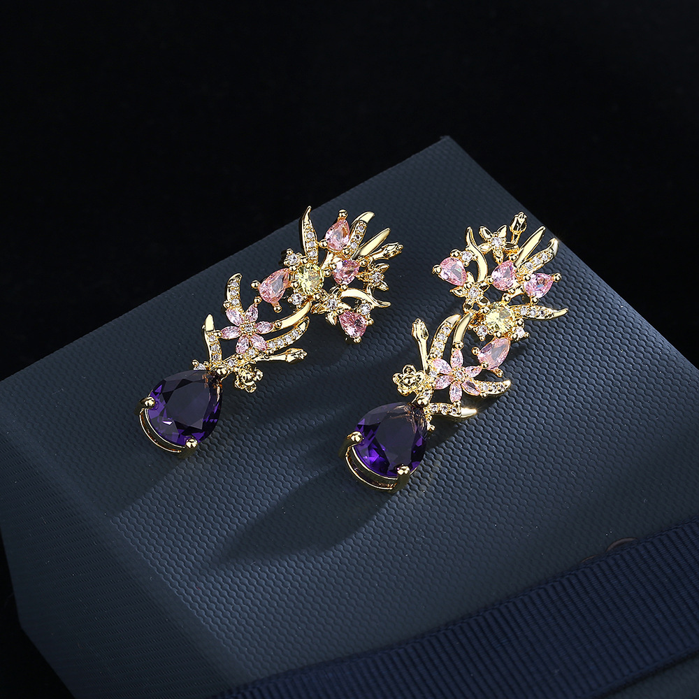 Exaggerated atmosphere zircon  - Street Fashion Earrings review and price