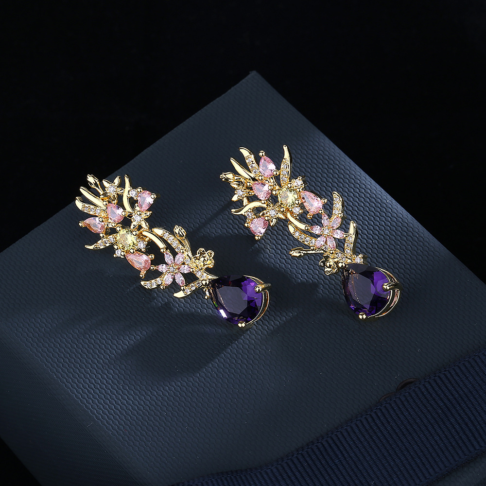 Exaggerated atmosphere zircon  - Street Fashion Earrings review and price