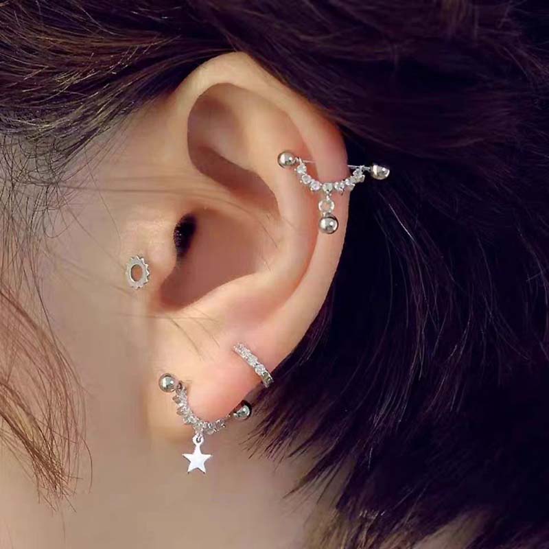 Sexy Trendy Zircon Star Pierci - Street Fashion Earrings review and price