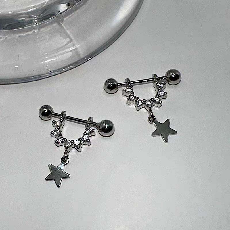Sexy Trendy Zircon Star Pierci - Street Fashion Earrings review and price