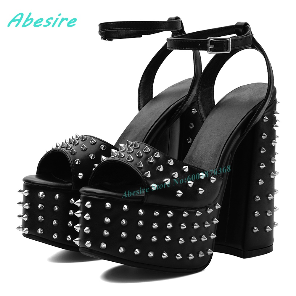 Black Faux Leather Rivet Platf - Street Fashion Shoes review and price