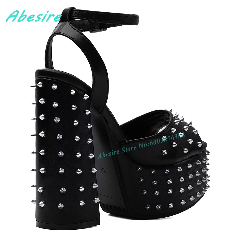 Black Faux Leather Rivet Platf - Street Fashion Shoes review and price