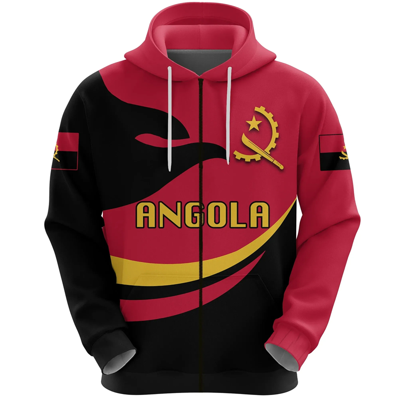 Angola Map Africa Country Grap - Street Fashion Zip Up Hoodie review and price