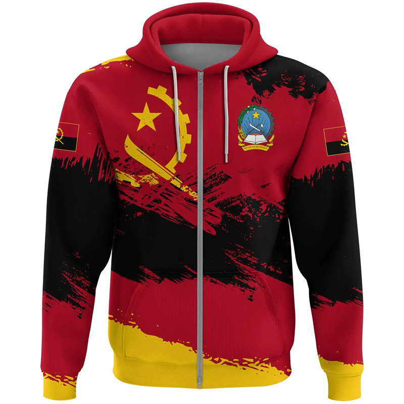 Angola Map Africa Country Grap - Street Fashion Zip Up Hoodie review and price