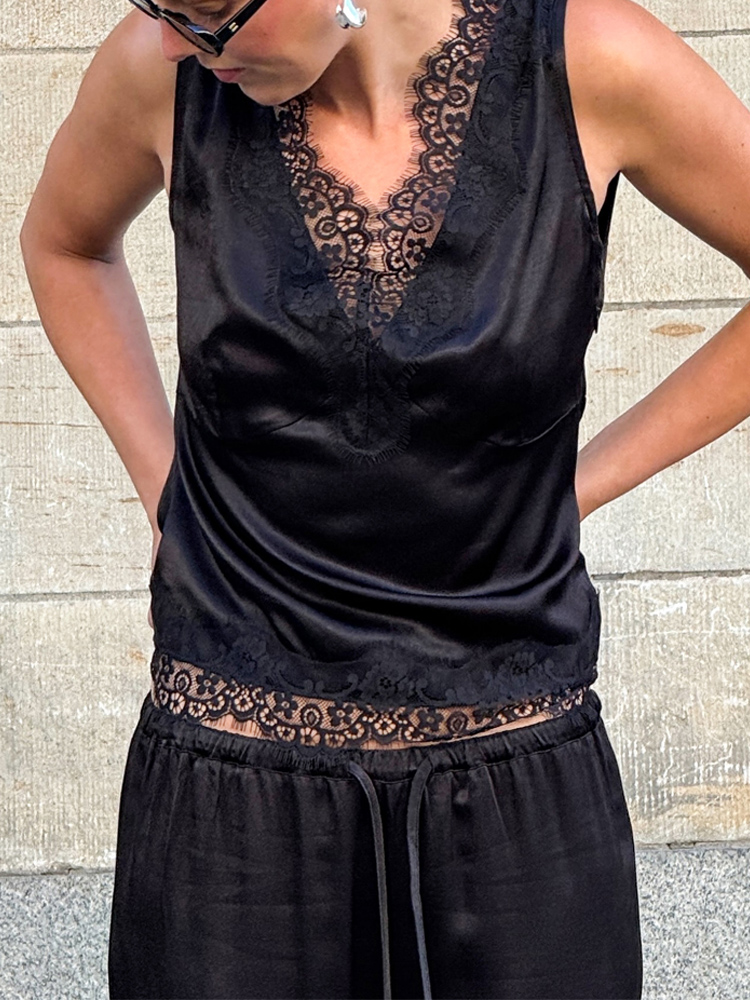 Casual V Neck Vest Top & Long  - Street Fashion Necklace review and price