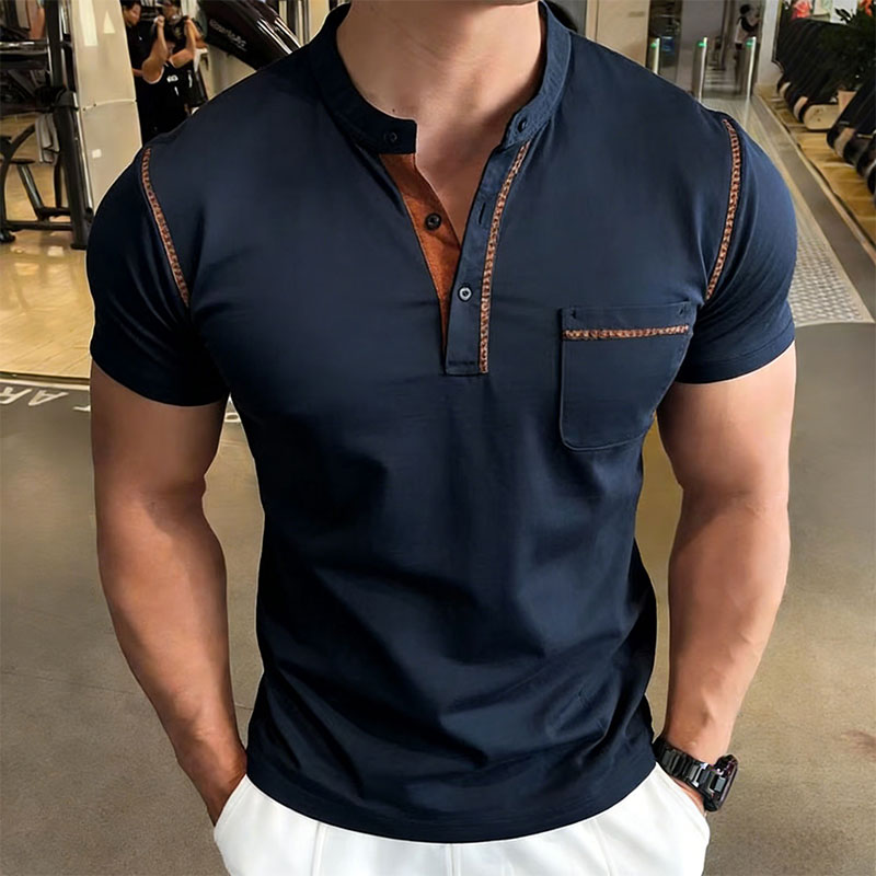 New Summer Men's Henry Collar  - Street Fashion Style review and price