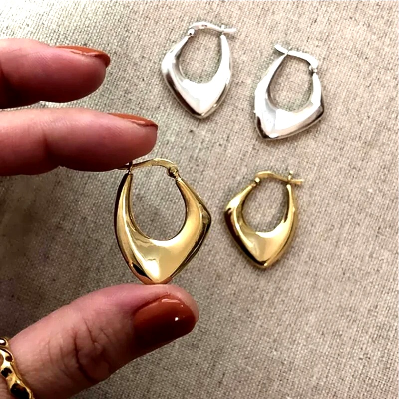 Minimalist Geometric Metal Hoo - Street Fashion Outfit Girl review and price